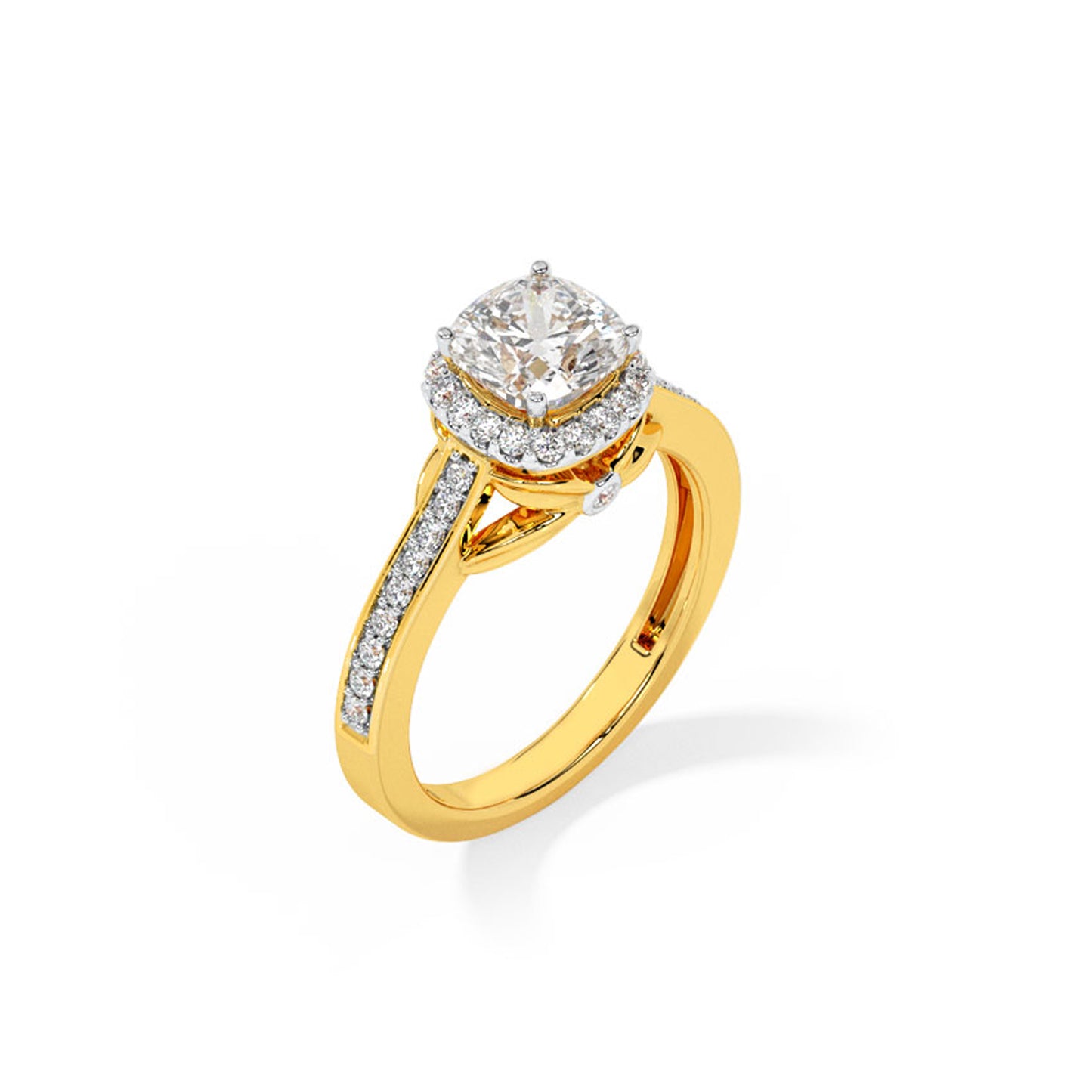 Cushion Cut Moissanite Engagement Ring