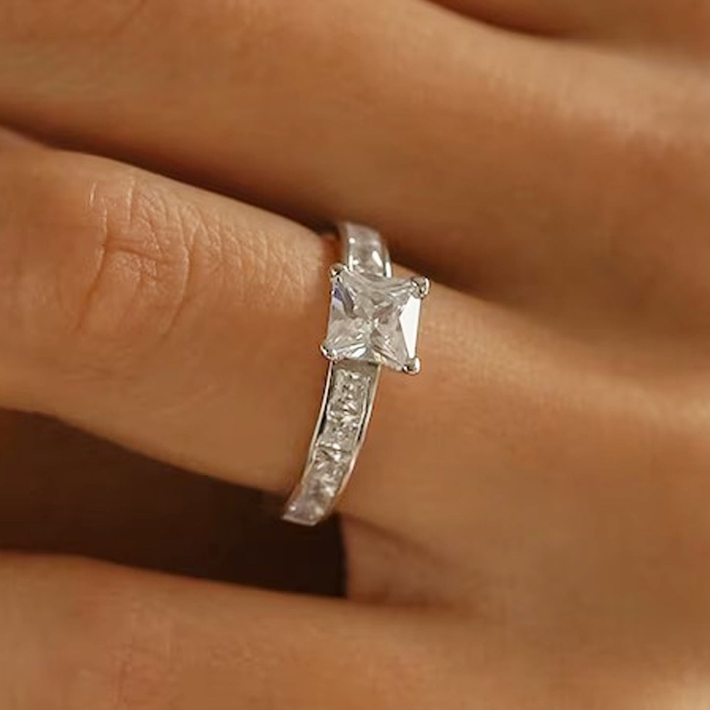 princess-cut solitaire engagement rings