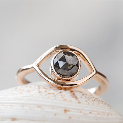 evil eye ring rose gold