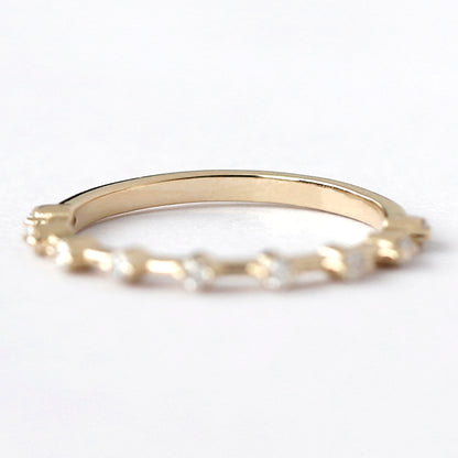 yellow gold half eternity band