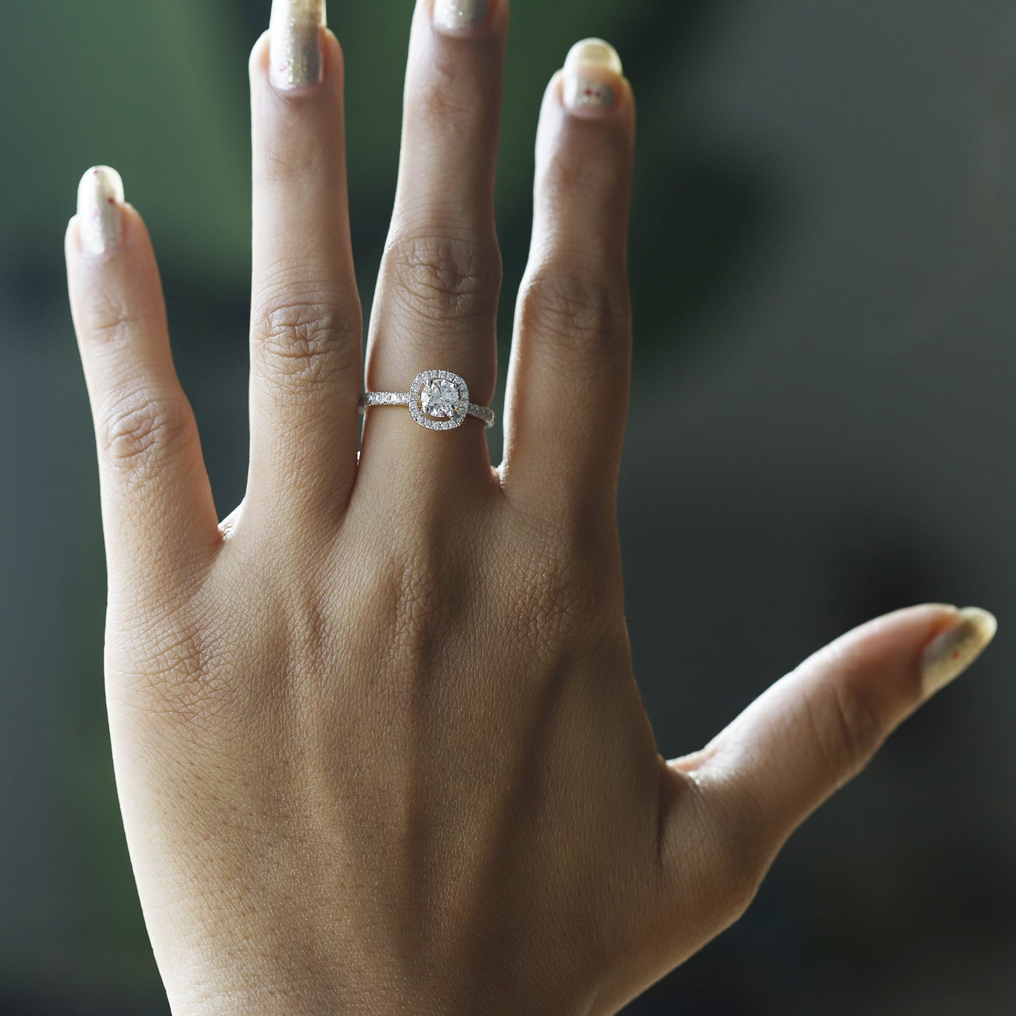 lab grown diamond halo ring