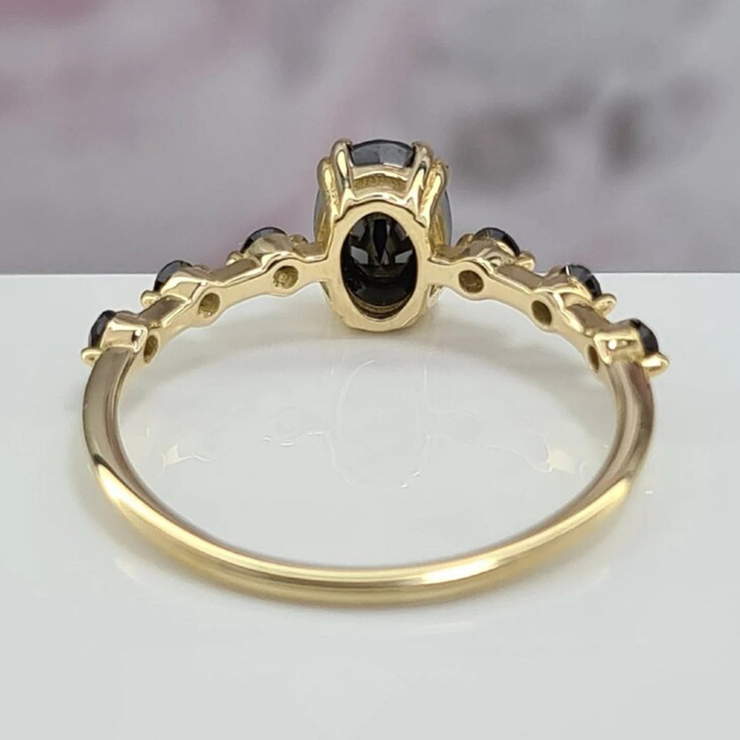 Black Oval Engagement Rings