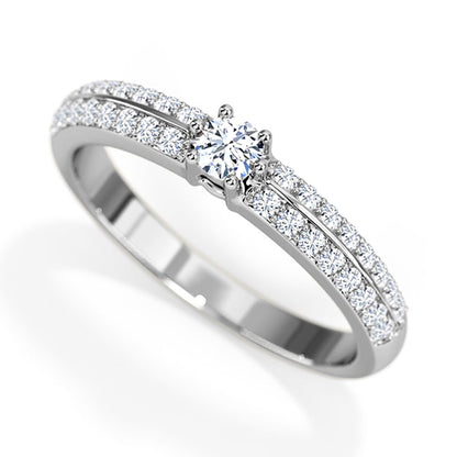 White Gold Moissanite Engagement Ring