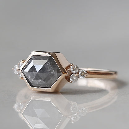 Elongated Hexagon Engagement Ring