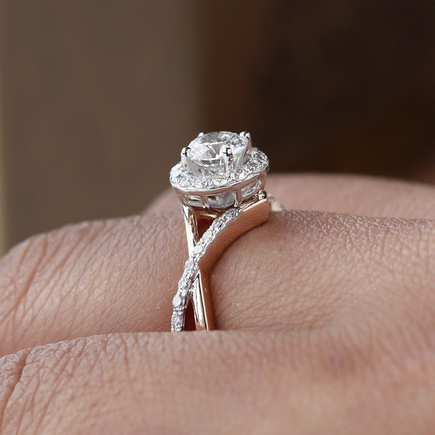 twist band engagement ring