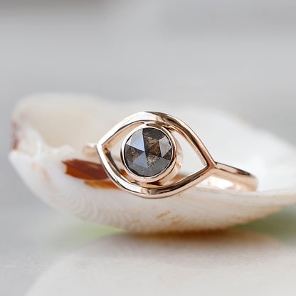 evil eye ring rose gold