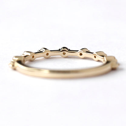 yellow gold half eternity band