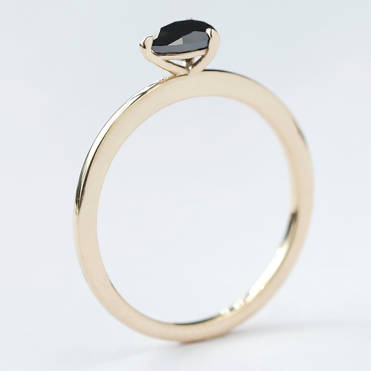 Black Diamond East West Pear Diamond Ring