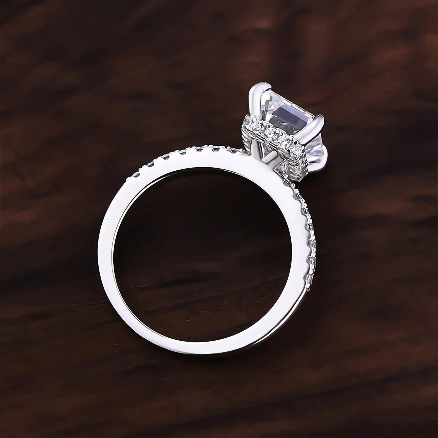 emerald cut moissanite ring