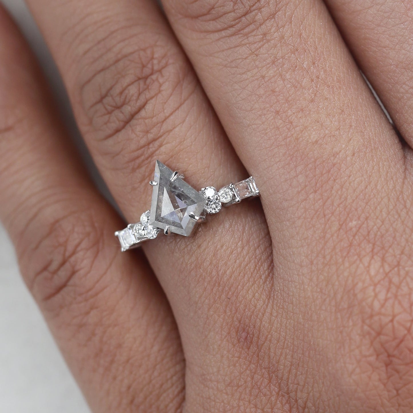 kite shaped engagement ring