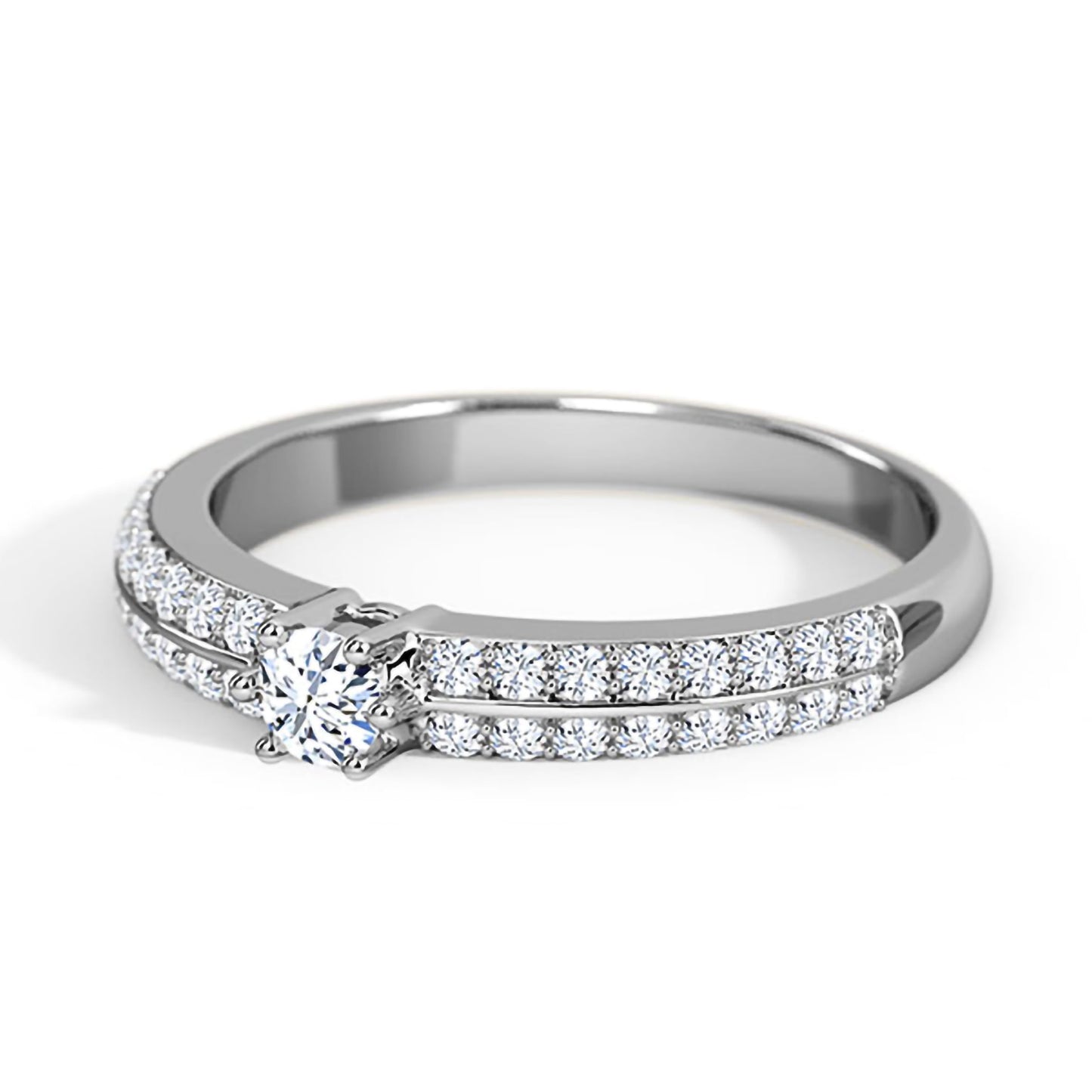 White Gold Moissanite Engagement Ring