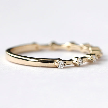 yellow gold half eternity band