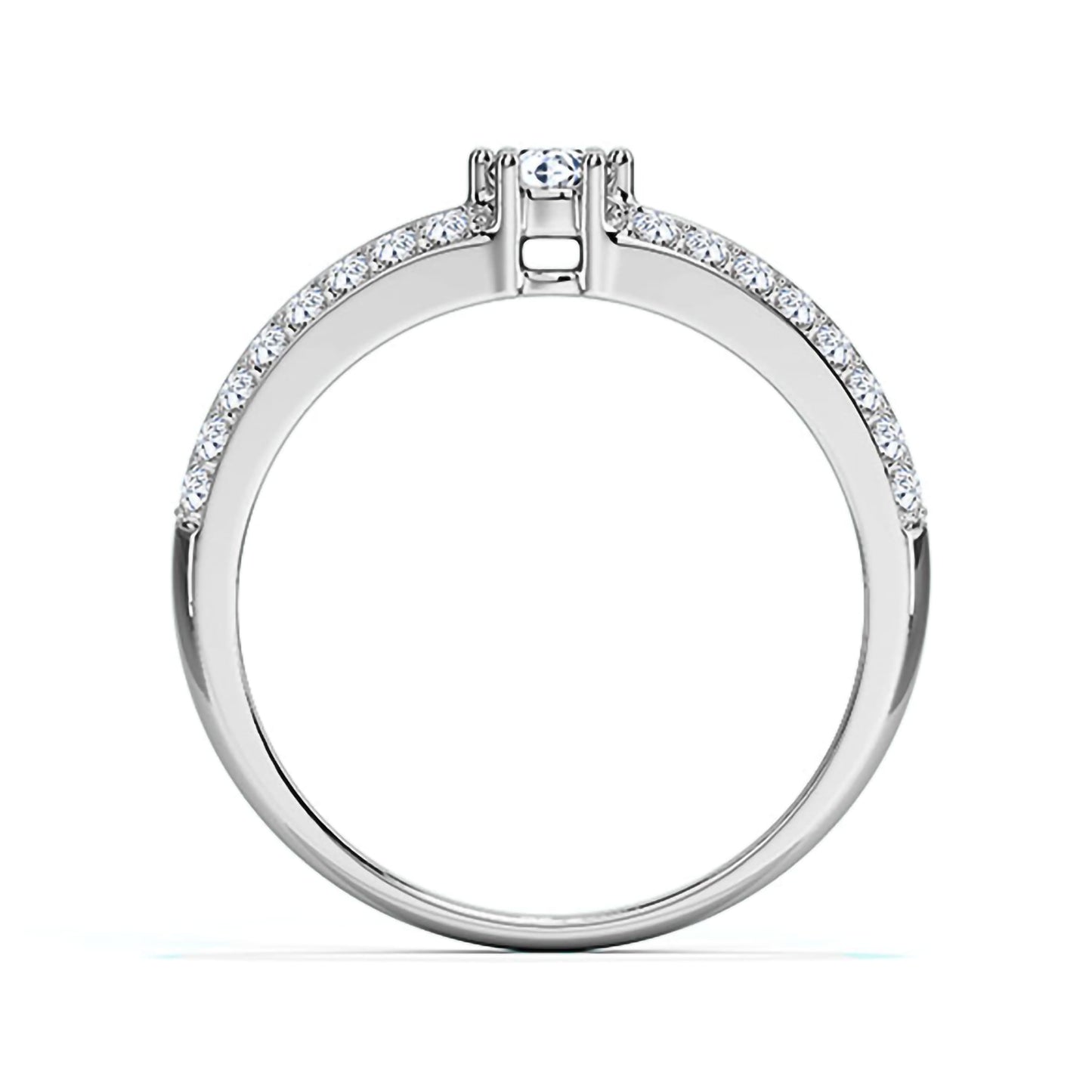 White Gold Moissanite Engagement Ring