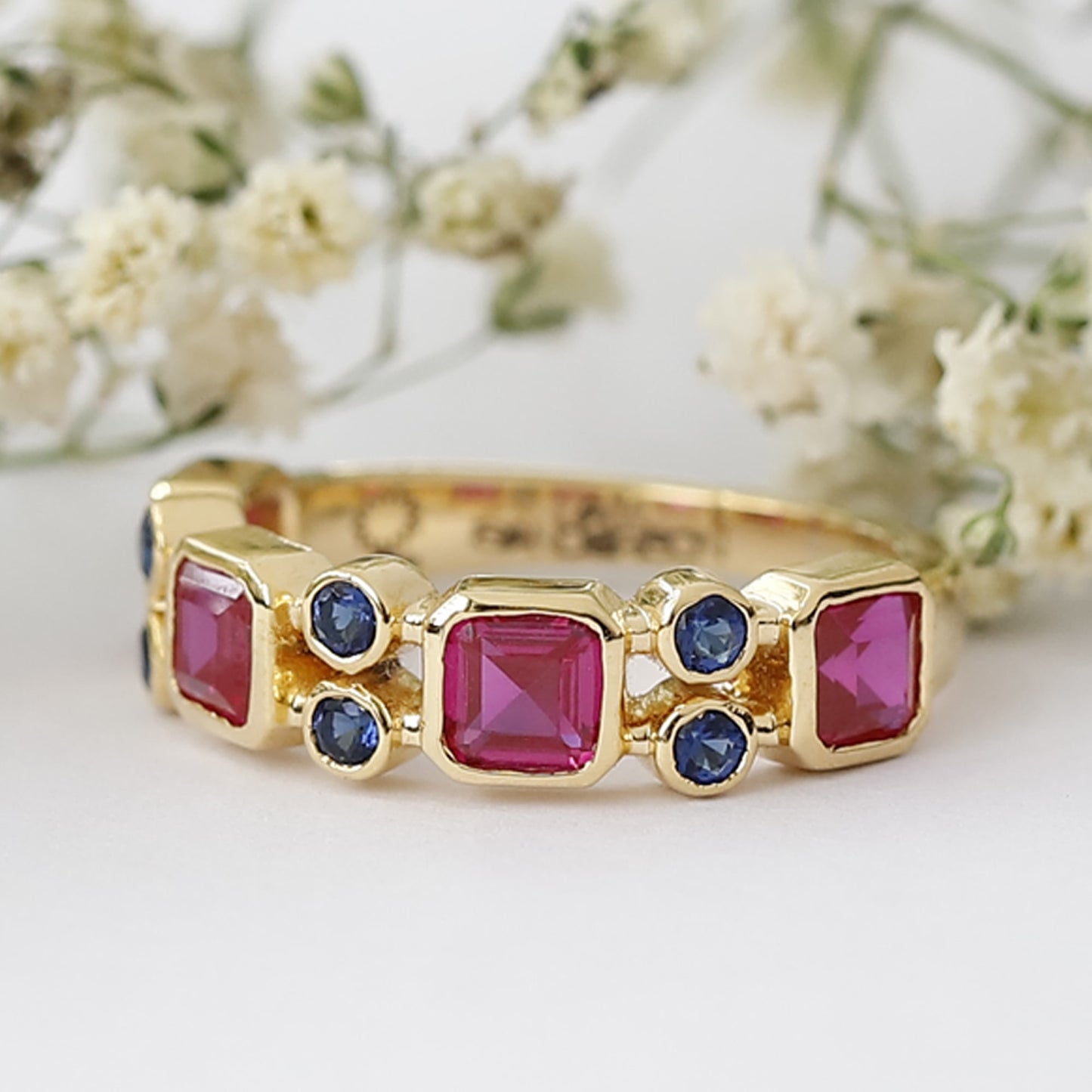 gemstone wedding band