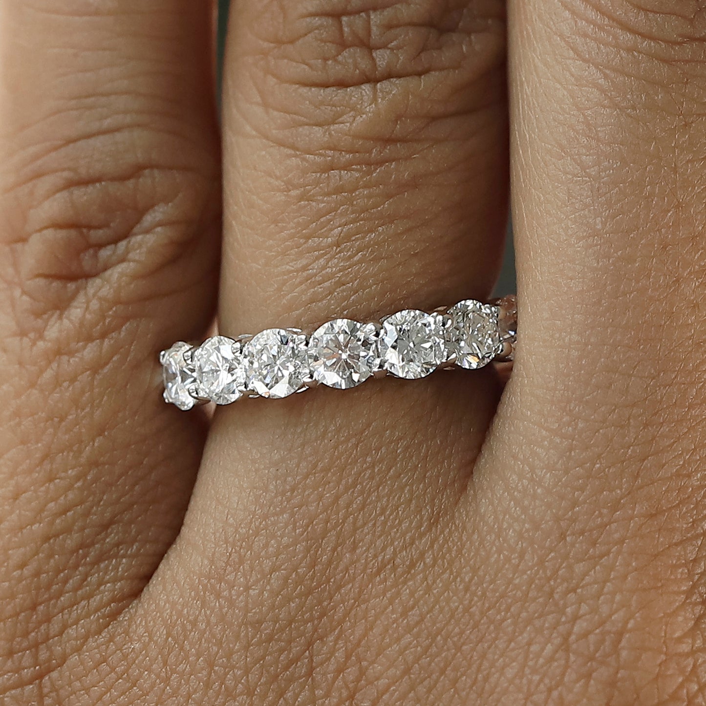 14 K White Gold Lab Grown Diamond Wedding Band For Her