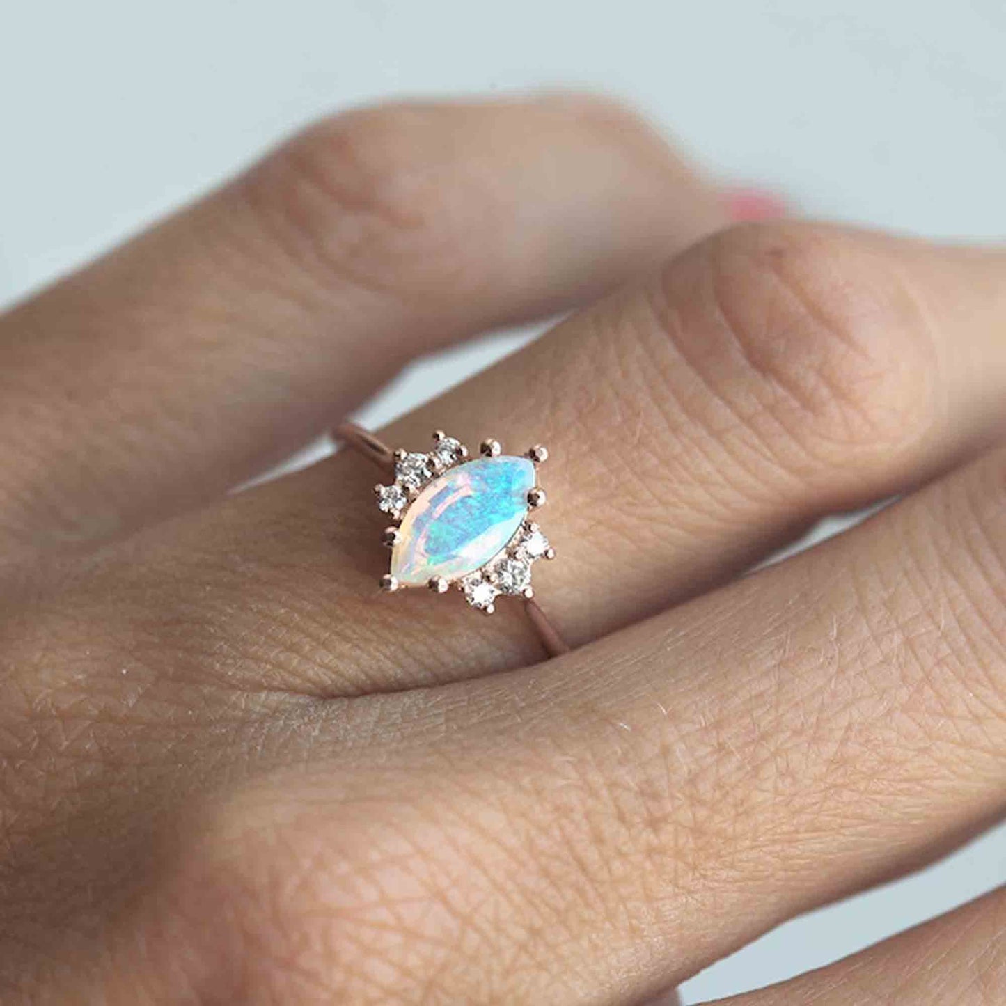 opal marquise ring