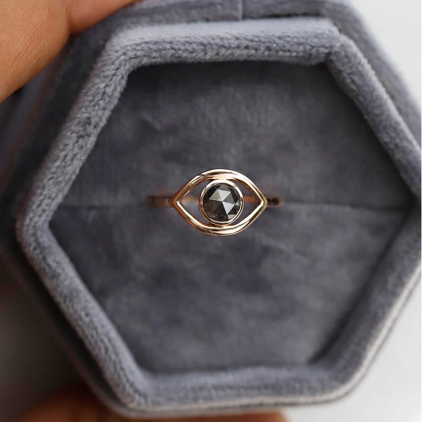 evil eye ring rose gold