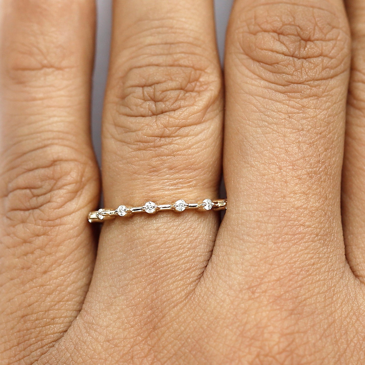 yellow gold half eternity band