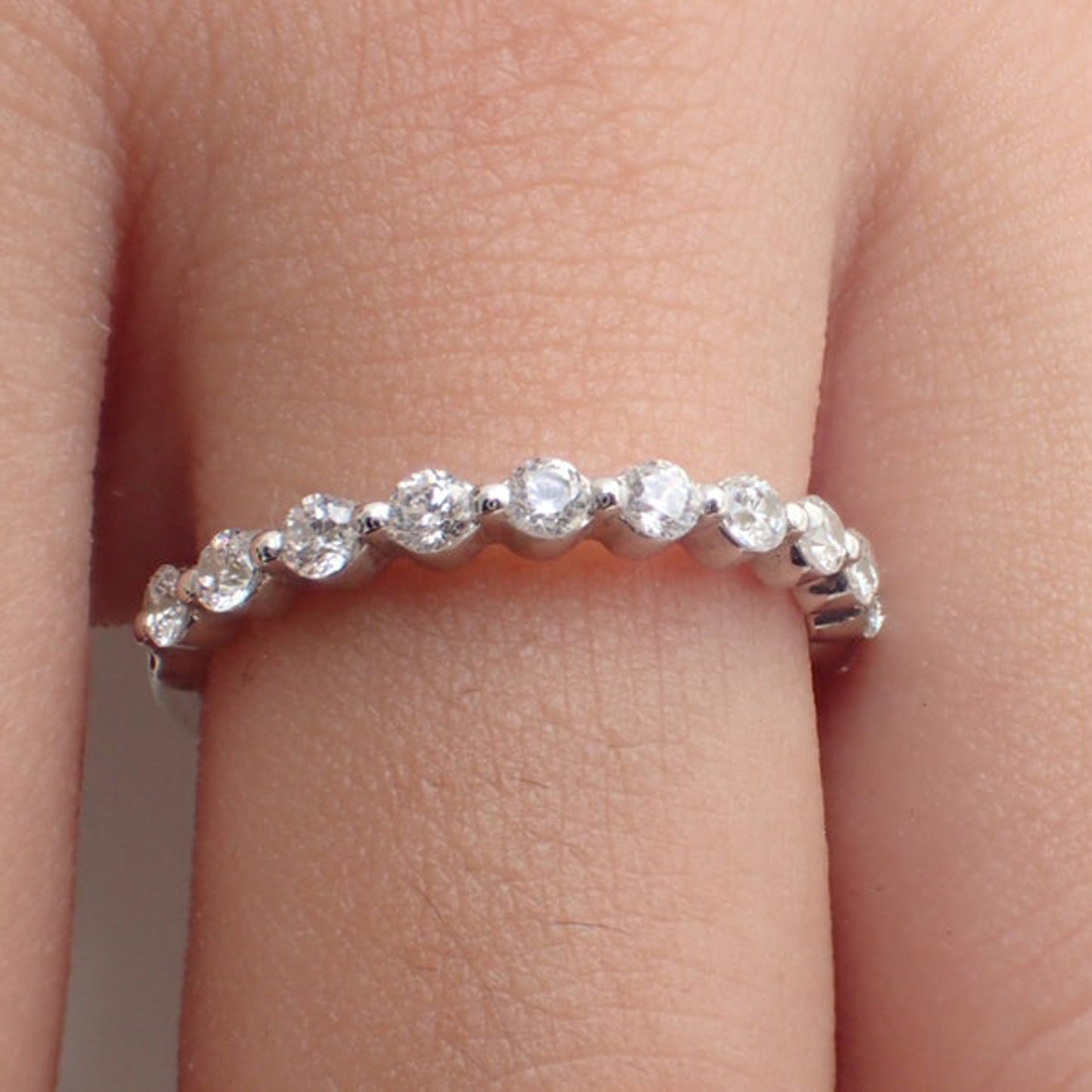 Floating Diamond Wedding Band