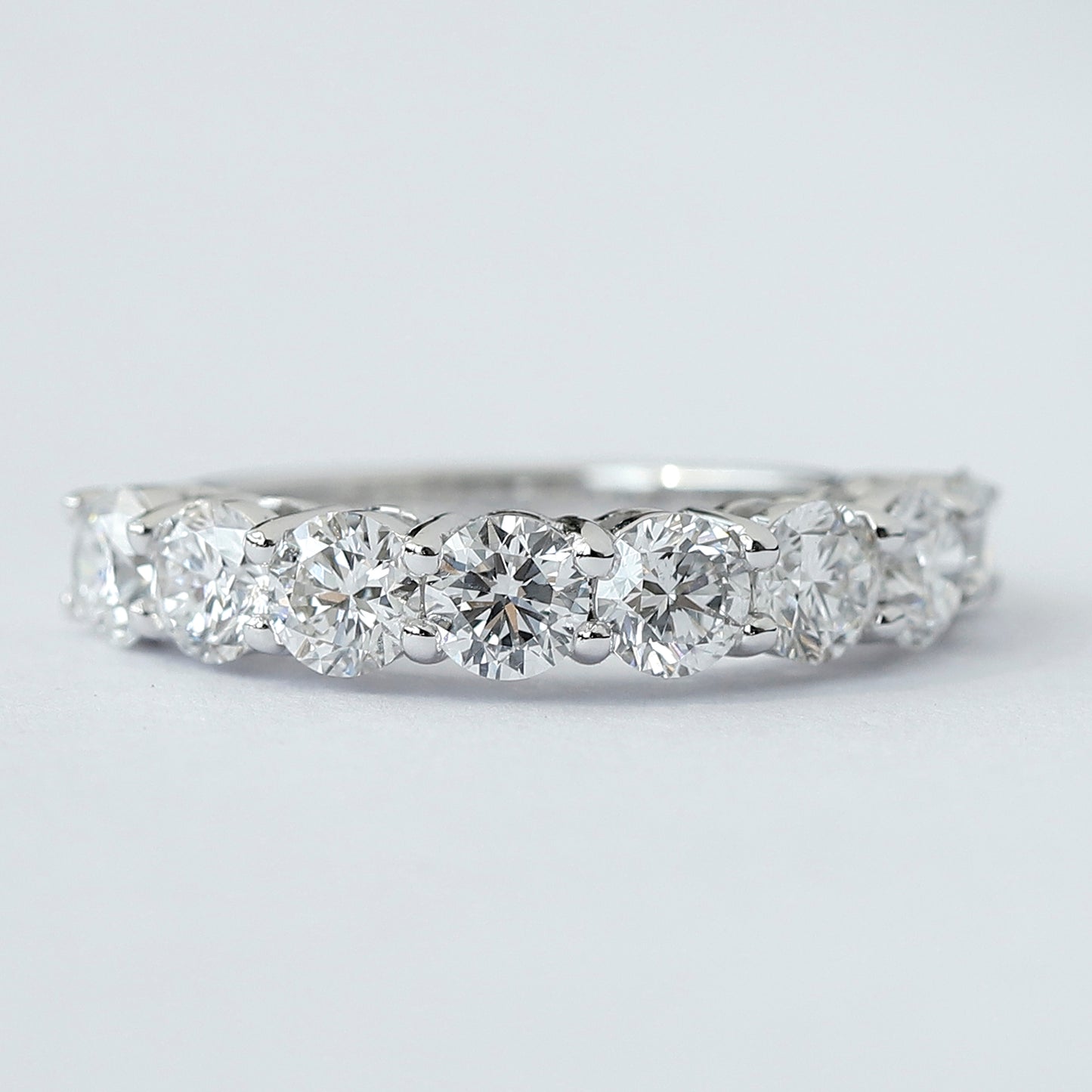 14 K White Gold Lab Grown Diamond Wedding Band For Her