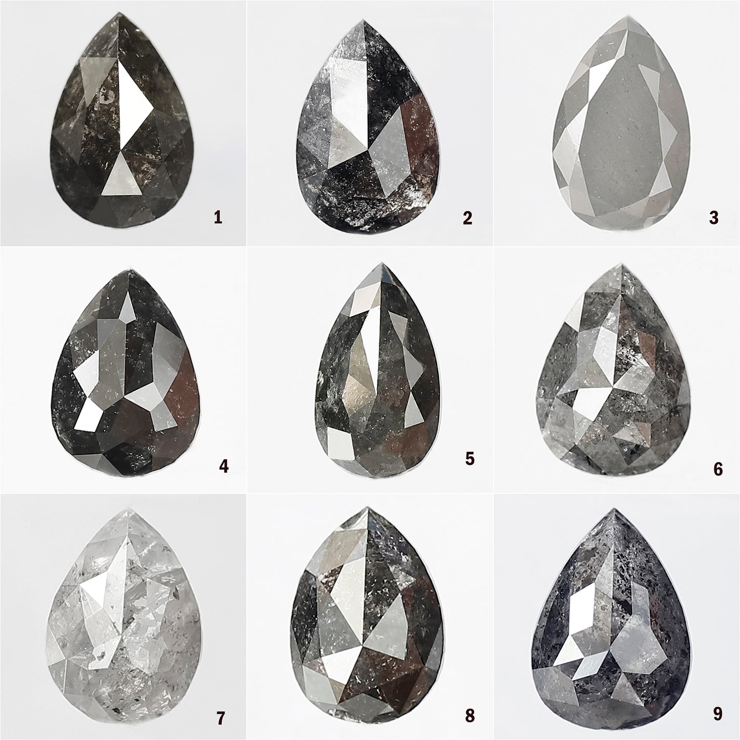 1.79 CT Salt and Pepper Nature Inspired Pear Diamond Ring With East West Bezel Setting