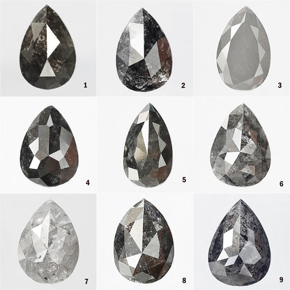 1.79 CT Salt and Pepper Nature Inspired Pear Diamond Ring With East West Bezel Setting