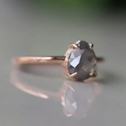 Pear Grey Diamond Ring