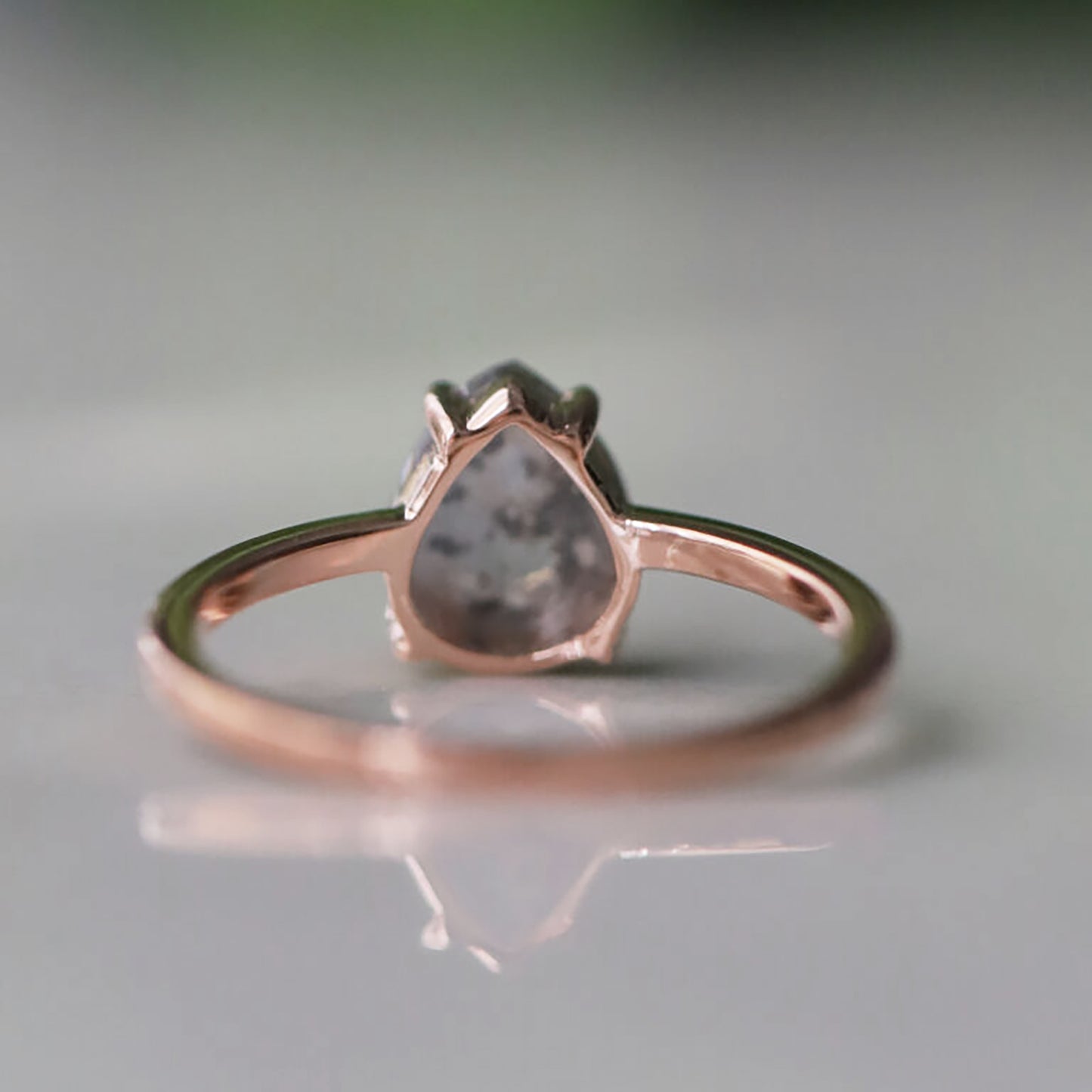 Pear Grey Diamond Ring