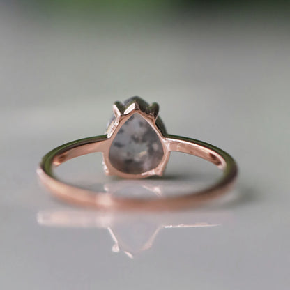 Pear Grey Diamond Ring