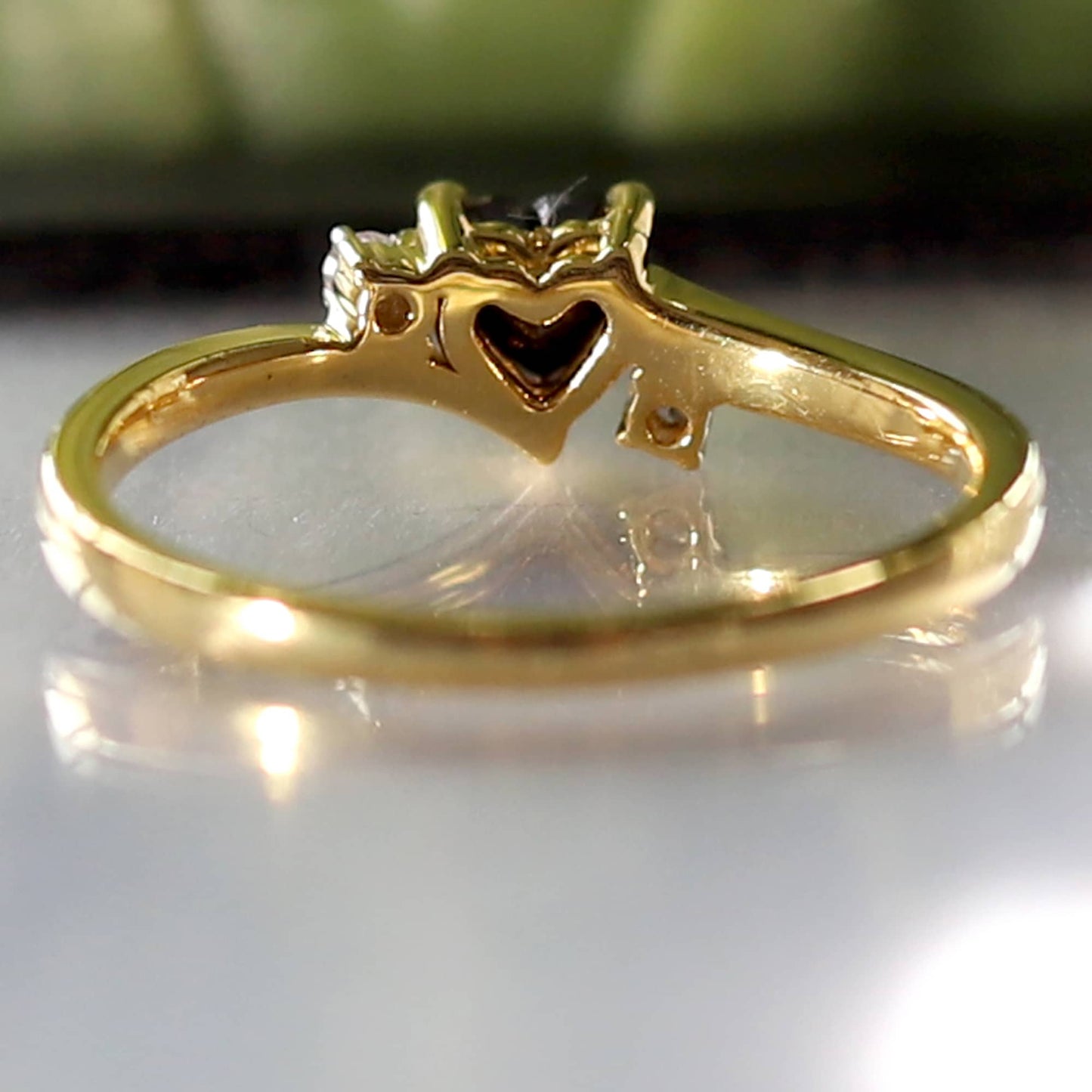 Black diamond heart Ring