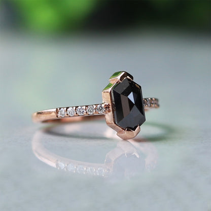 Vintage Hexagon Engagement Ring