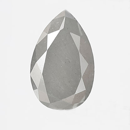 1.38 CT Pear Shape Natural Light Gray Color Salt and Pepper Diamond For Custom Engagement Rings