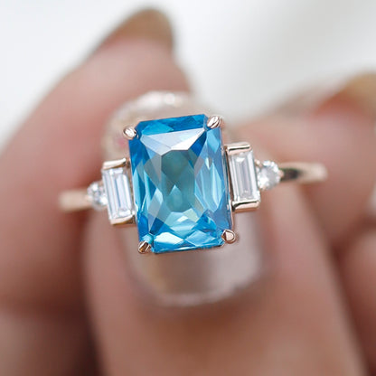 Emerald Cut Sapphire Ring