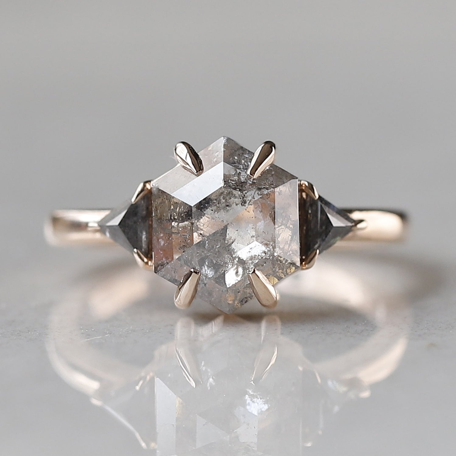 hexagonal diamond ring
