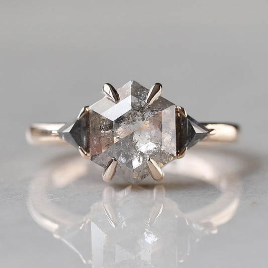 hexagonal diamond ring