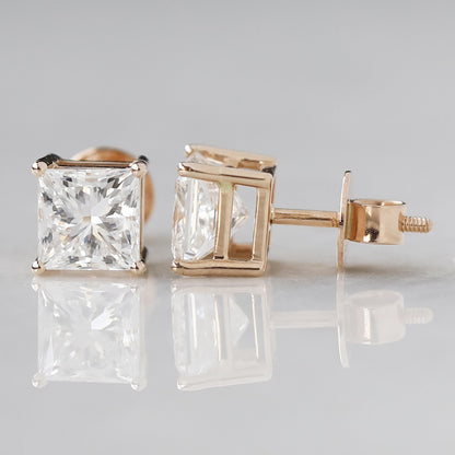 princess cut diamond earrings