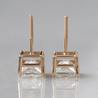 princess cut diamond earrings