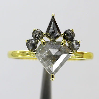 accent geometric square diamond ring