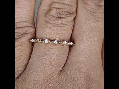 14 k Yellow Gold Half Eternity Band For Daily Wear