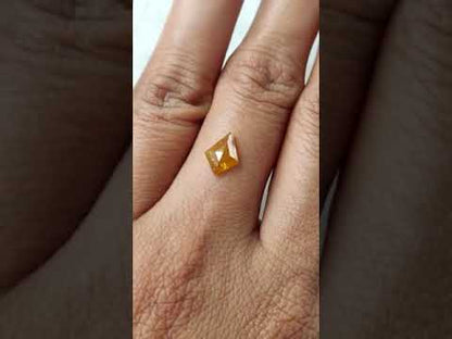 0.86 CT Natural Yellow Red Color Kite Shaped Rustic Diamond For Custom Engagement Rings