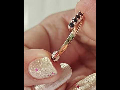 14k Gold Black Diamond Stackable Women's Rings