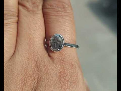 Oval Cut Salt and Pepper Diamond Ring For Her